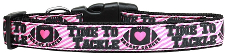 Tackle Breast Cancer Nylon Dog Collar XL